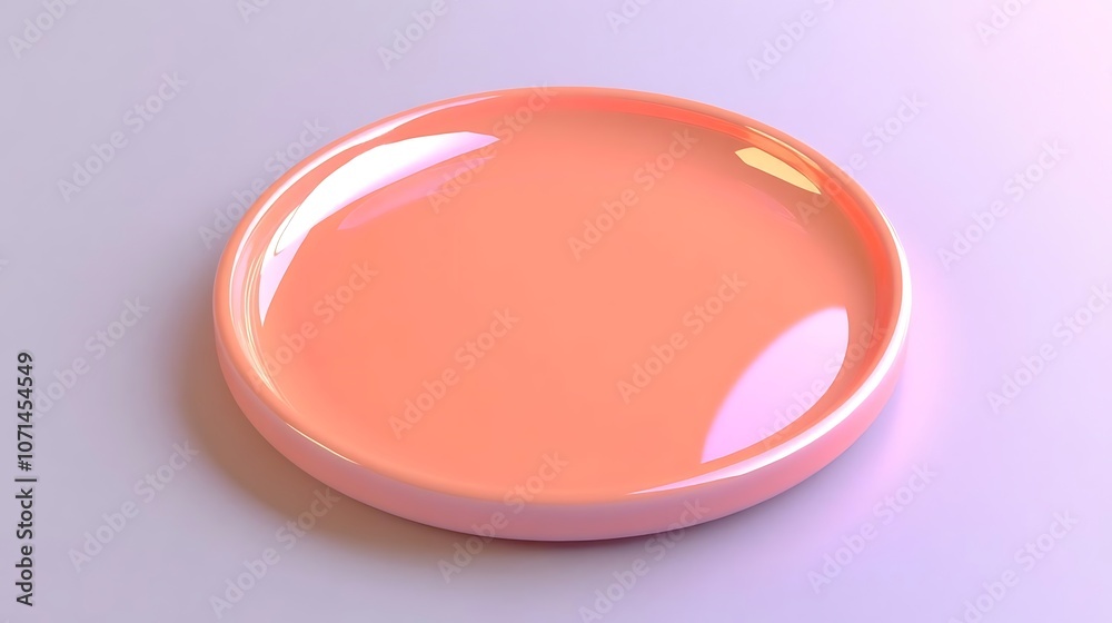 Glossy Orange Plate on Pink Background Glossy Orange Plate on Pink Background