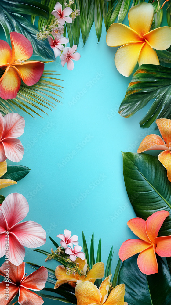 tropical summer flower background tropical summer flower background