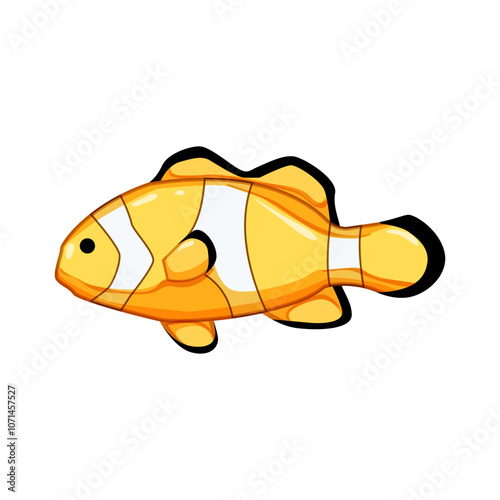 cichlid exotic fish cartoon. angel discus, tetra gourami, arowana clown cichlid exotic fish sign. isolated symbol vector illustration