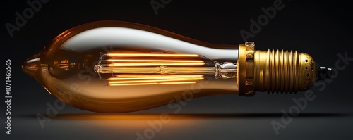 Wallpaper Mural Vintageinspired lightbulb with cuttingedge LED filaments, warm amber glow, steampunk design, textured glass, intricate details, highresolution closeup shot, studio lighting Torontodigital.ca