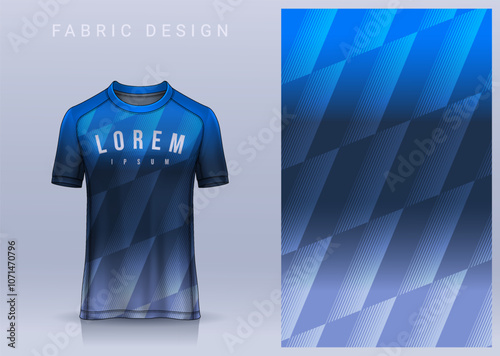 Fabric textile design for Sport t-shirt, Soccer jersey mockup for football club. uniform front view.	