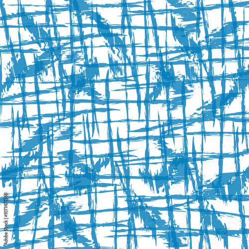 Simple background of blue abstract stripes and elements on white background.