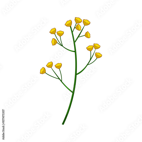 stem flower branch cartoon. bud perennial, annual shrub, tree leaf stem flower branch sign. isolated symbol vector illustration