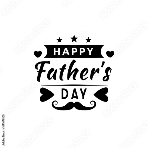 Happy Father's Day Minimal typography design on white background photo