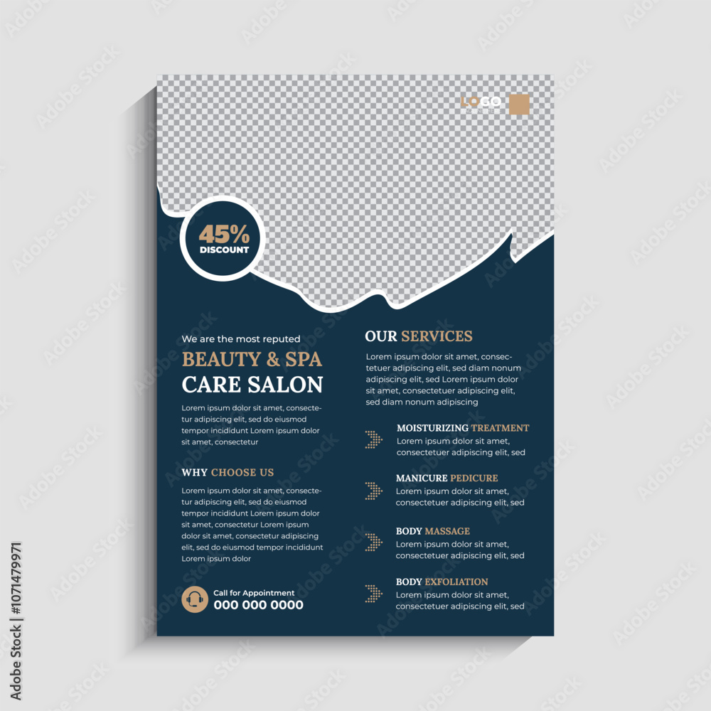 Obraz premium Beauty Spa Salon Flyer Template Design