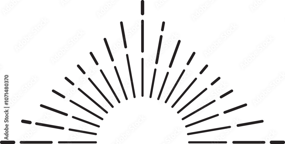 Obraz premium Black and white sunburst design element radiating light beams in a retro style, perfect for adding a vintage touch to any project