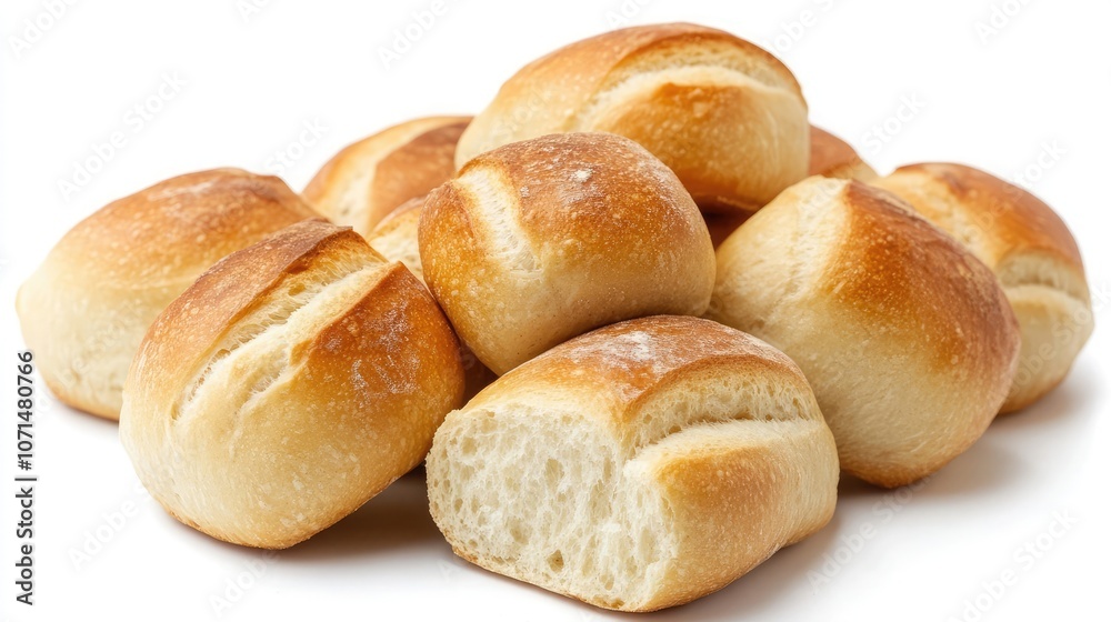 A pile of freshly baked bread rolls, perfect for sandwiches or a light meal. A pile of freshly baked bread rolls, perfect for sandwiches or a light meal.