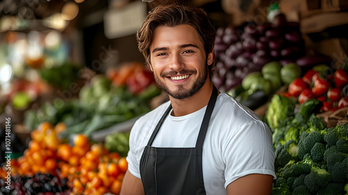 Smiling Man in a White Shir...