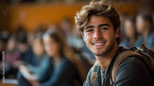 Smiling Young Man in a Crow...