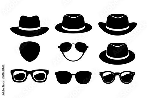 Hat and Sunglasses | isolated vector illustration on white background