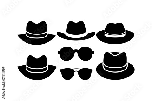 Hat and Sunglasses | isolated vector illustration on white background