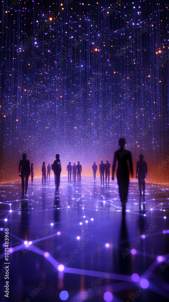 3D Illustration - People Walking in a Futuristic City 3D Illustration - People Walking in a Futuristic City