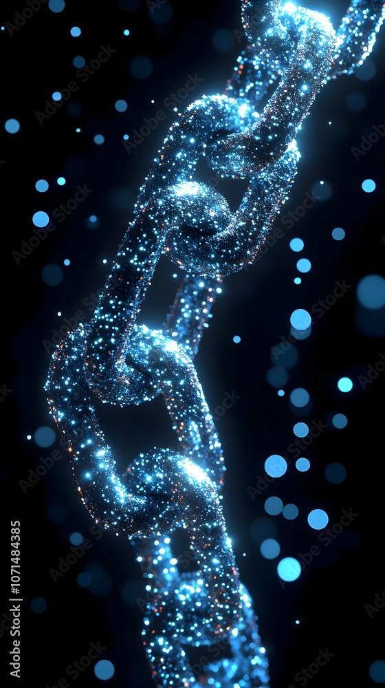 Fototapeta premium 3D Abstract Background Blue Glitter Chain