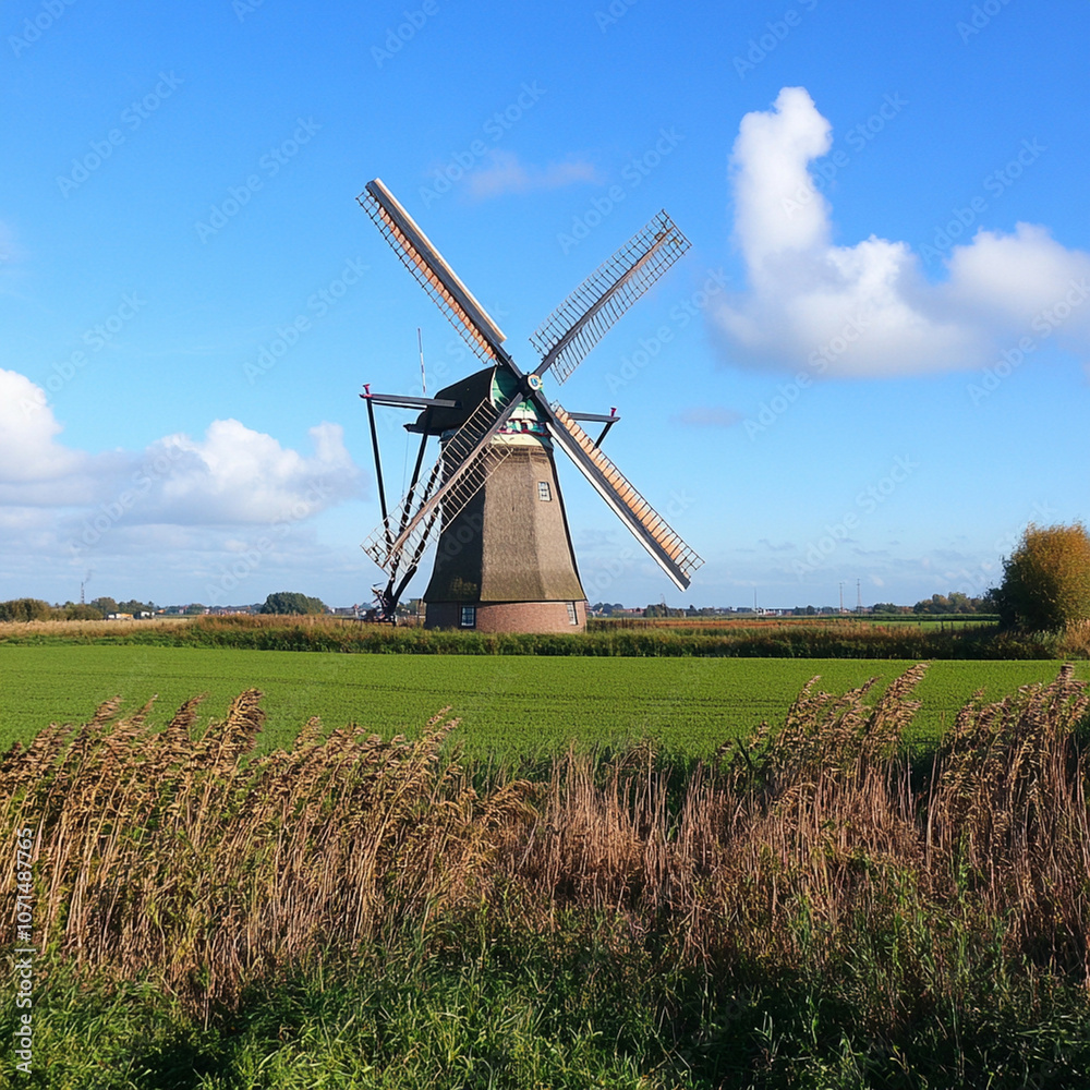 Fototapeta premium dutch windmill in the field