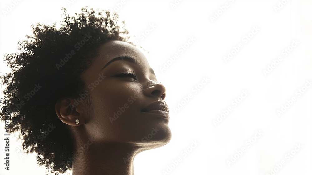 Profile of a Woman with Natural Curly Hair Profile of a Woman with Natural Curly Hair