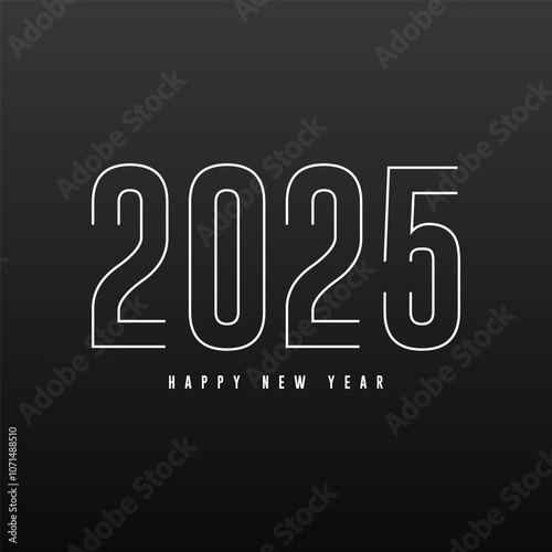 2025 Happy New Year logo text design, 2025 number design template, Vector illustration for calendar, banner, card, label