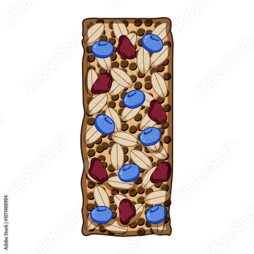 nuts granola bar cartoon. seeds honey, snack energy, protein fiber nuts granola bar sign. isolated symbol vector illustration