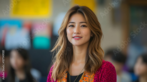 Smiling Woman In Pink Sweat...
