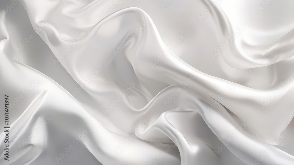 Obraz premium AI generated beautiful elegant white soft silk satin fabric background with waves and folds