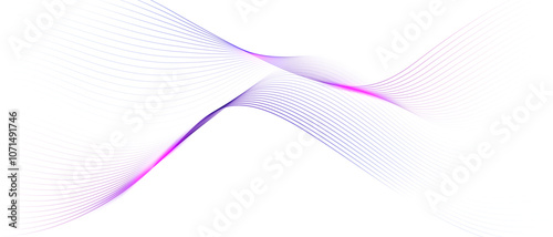 Flowing particles form waves, a gradient light pattern. modern technology background Vector illustration