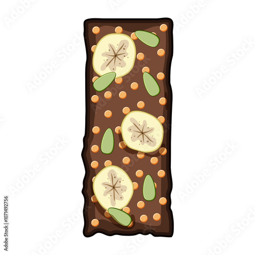 chewy granola bar cartoon. crunchy organic, glutenfree vegan, natural almond chewy granola bar sign. isolated symbol vector illustration