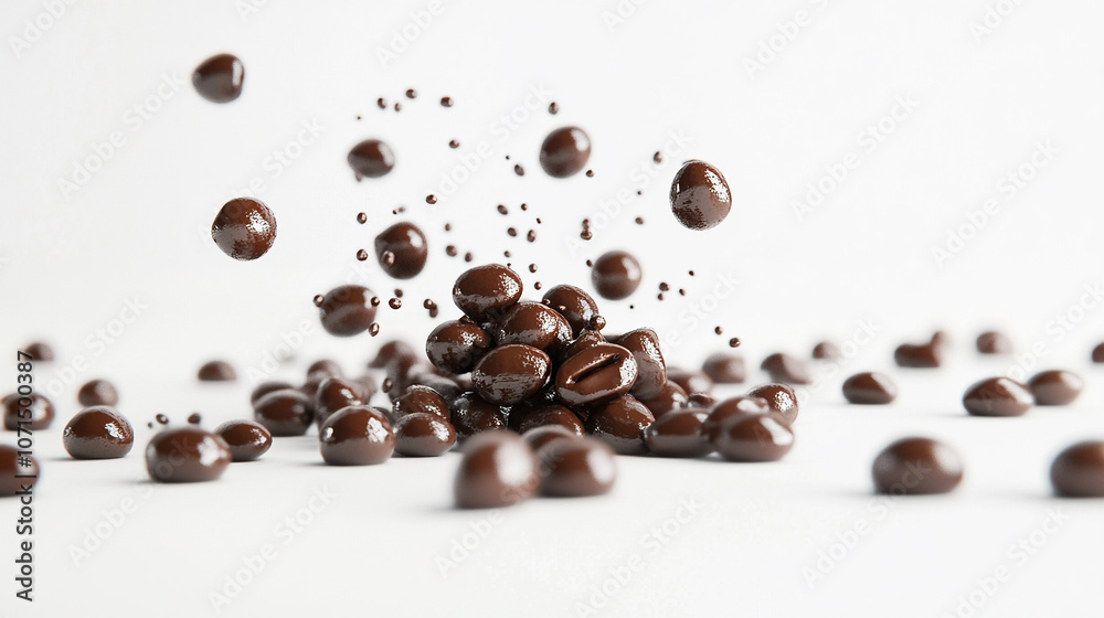 Obraz premium coffee beans on a white background