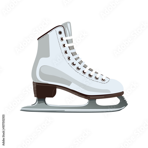 Ice skate vector illustration. Ice skating footwear image on isolated background.