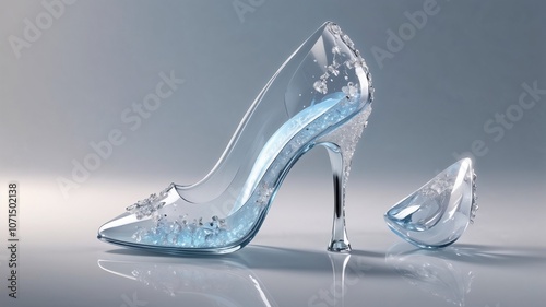 3D image of Cinderella's glass slipper 