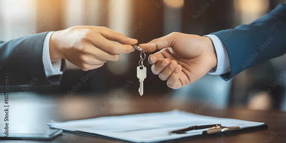 Obraz premium Key Handover, Handing Over the Key