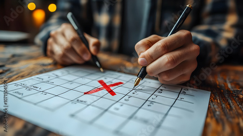 Hand Marking a Calendar wit...
