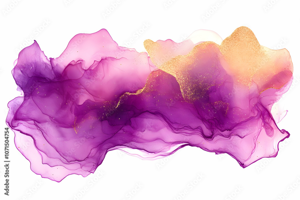 Obraz premium Abstract Background - Purple and Gold Alcohol Ink