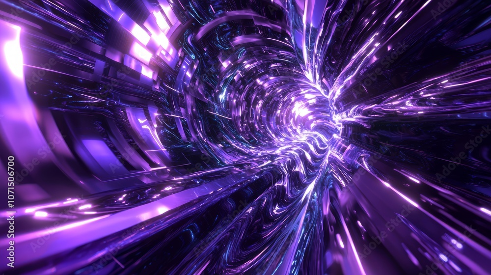 Illuminated Cybersecurity Haven: Futuristic 3D Render of Secure Data Landscape with Luminous Swirls and Patterns