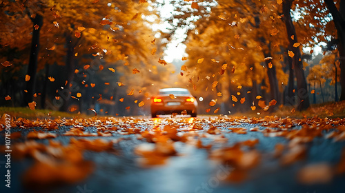 Autumn Leaves Falling on Ro...