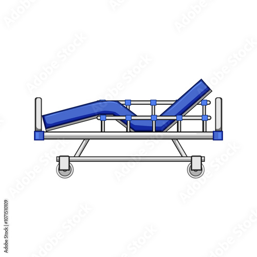 headboard hospital bed cartoon. footboard wheels, height tilt, comfort support headboard hospital bed sign. isolated symbol vector illustration