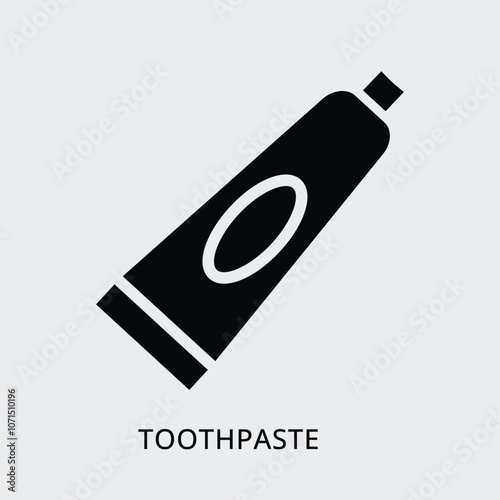 Toothpaste icon vector. Oral cleaning toothpaste tube symbol flat black solid icon