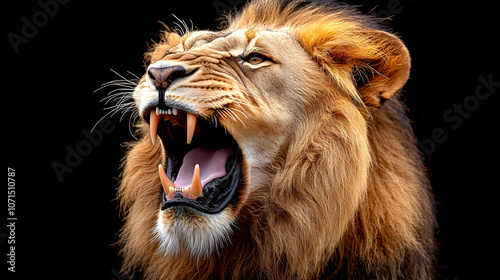 Lion Roaring Closeup Photo
