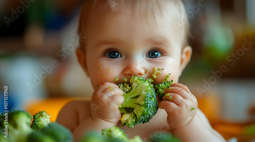 Baby Eating Broccoli - Real...