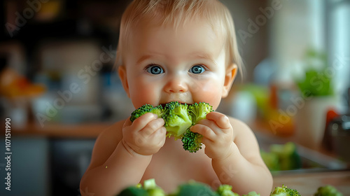 Baby Eating Broccoli - Real...
