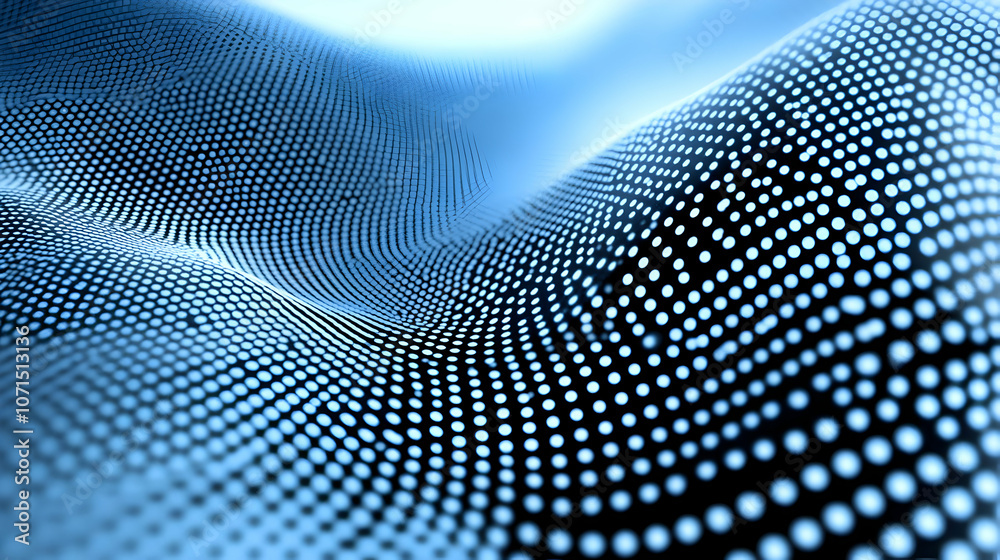 Abstract Background - Blue Dotted Wavy Pattern