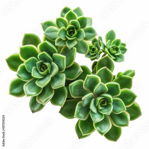 Tightly packed green echeveria succulents forming a bouquet shape photo