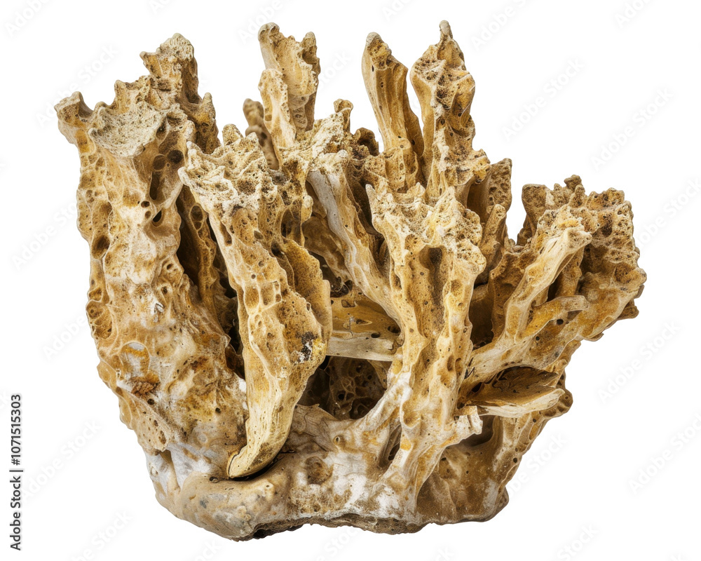 Obraz premium A textured piece of coral-like structure, showcasing natural formations and details.