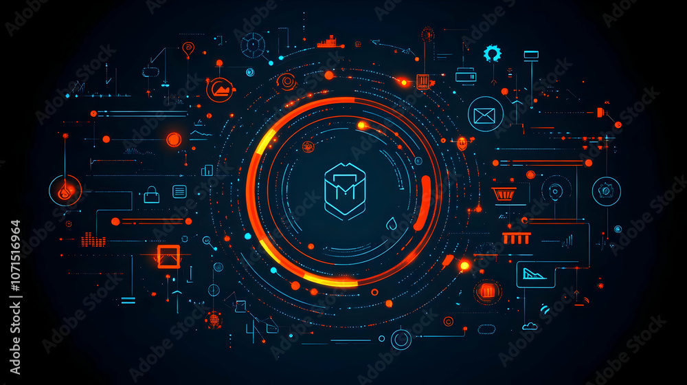 Abstract Background - Technology Data Stream Illustration