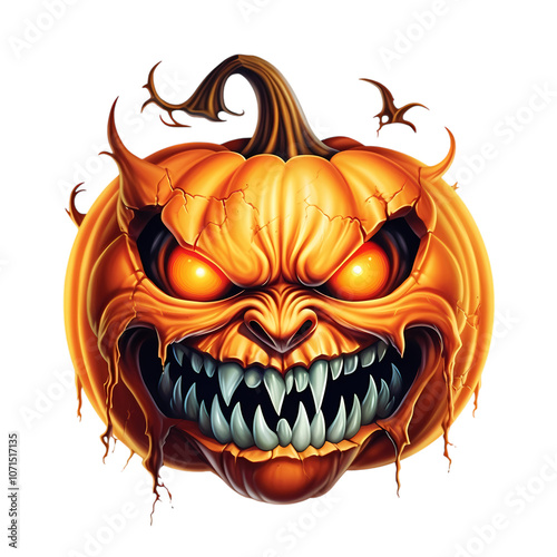 halloween evil pumpkin head with png transparent background clip art photo