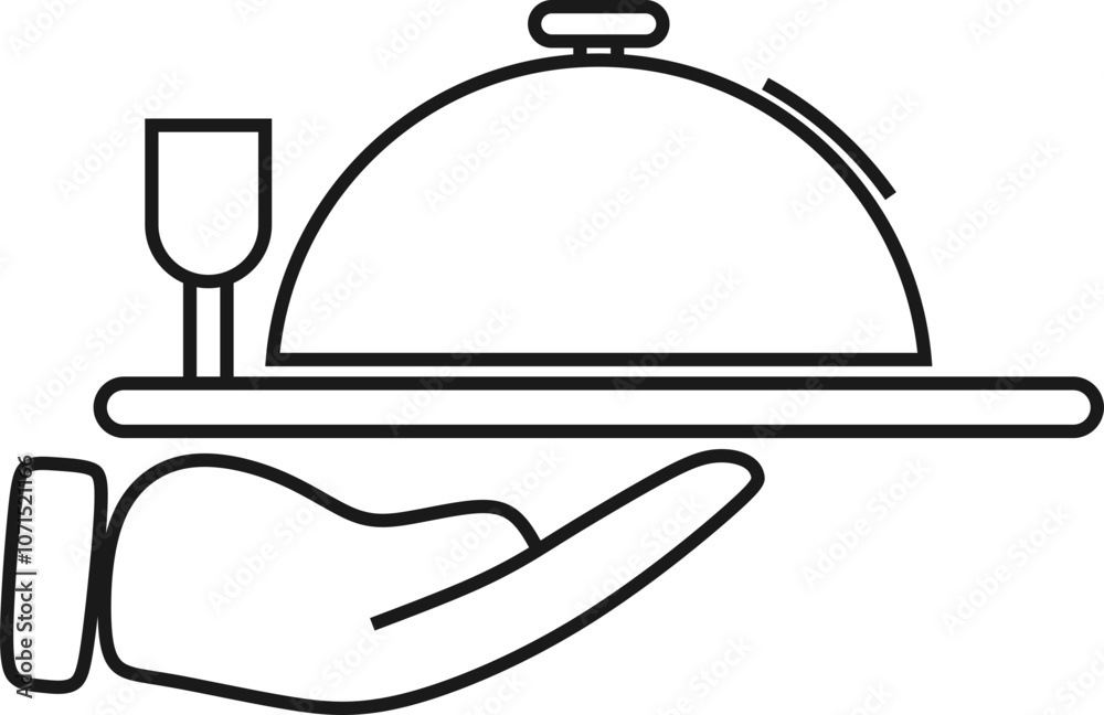 Fototapeta premium Food Service Line Icon