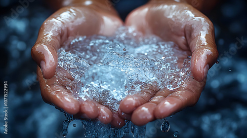 Water Droplets in Hand - Re...
