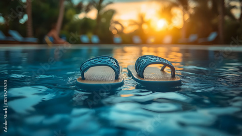 Blue Sandals Floating in a ...