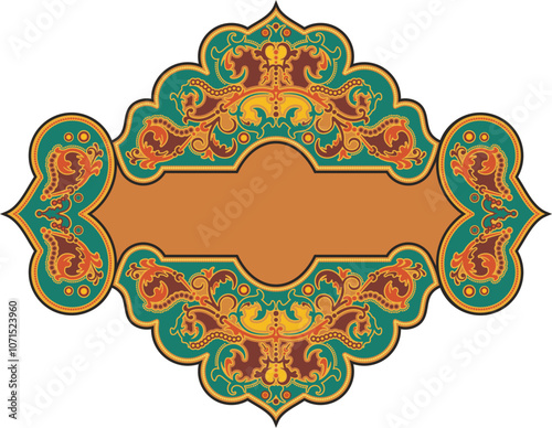 Vector floral ornamental frame, exquisite vintage panel in Oriental, Turkish, Arabic, Indian style, great for wedding decorations, greeting cards, invitations, banners, logos, labels, vinyl ready.
