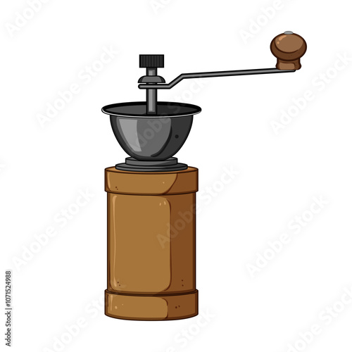 precision manual coffee grinder cartoon. conical durable, efficient quiet, sleek lightweight precision manual coffee grinder sign. isolated symbol vector illustration