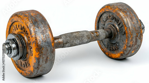 Rusty Old Dumbbell 3D Illus...