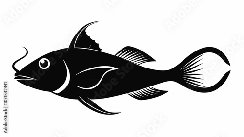 lanternfish fish vector illustration black  photo